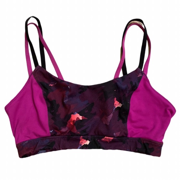 🔴 Old Navy Pink/Purple Patterned Light Support Strappy-back Sports Bra Size Med - Picture 4 of 10